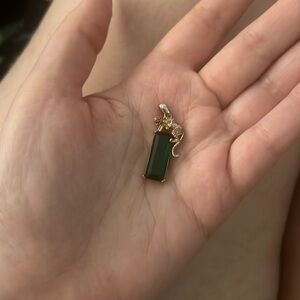 Leopard green stone pendant